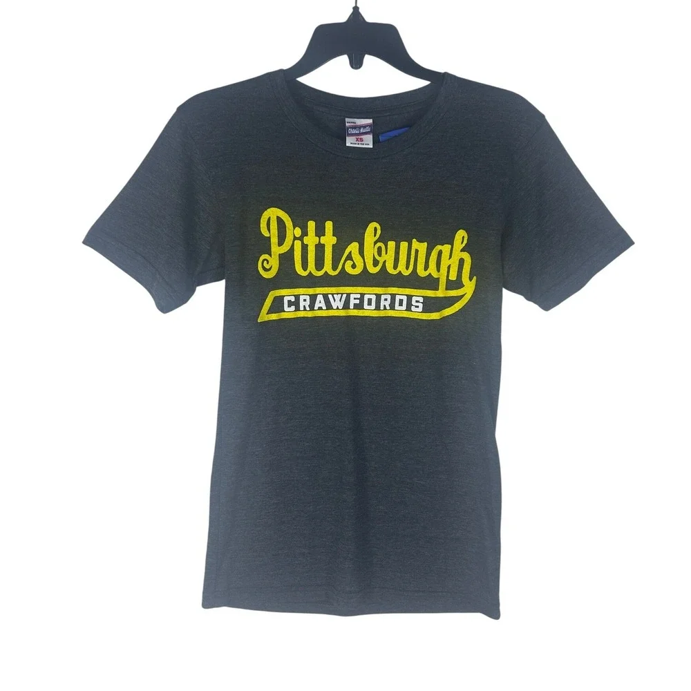 Charlie Hustle Pittsburgh Crawfords T-Shirt Unisex XS Gray Negro Leagues USA NWT